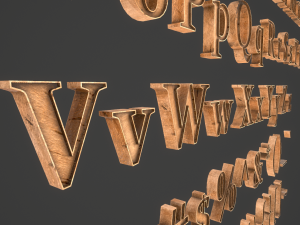 english letters - woods Model 3D