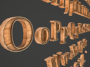 english letters - woods Model 3D