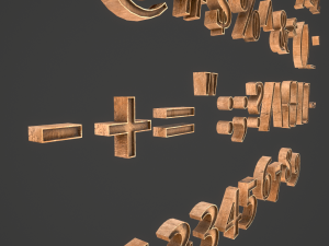 english letters - woods Model 3D
