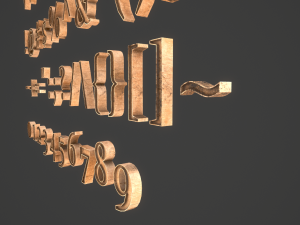 english letters - woods Model 3D