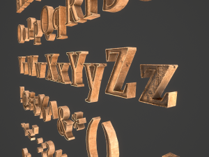 english letters - woods Model 3D