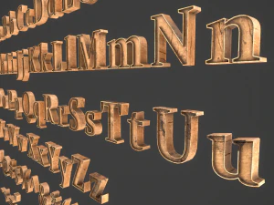 english letters - woods 3D Model
