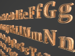 english letters - woods Model 3D