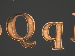 english letters - woods Model 3D