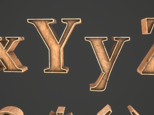 english letters - woods Model 3D
