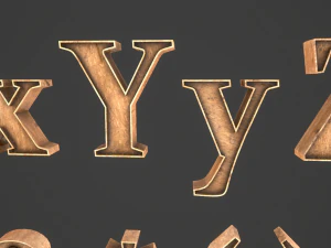 english letters - woods 3D Model