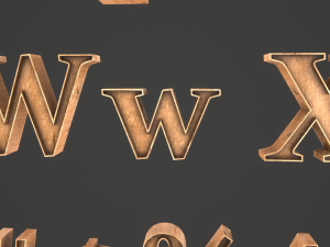 english letters - woods Model 3D