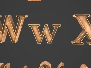 english letters - woods 3D Model