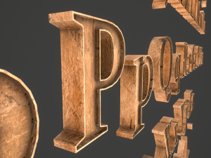english letters - woods Model 3D