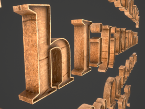 english letters - woods Model 3D
