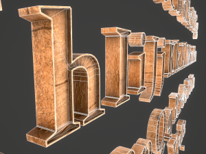 english letters - woods Model 3D
