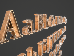 english letters - woods Model 3D