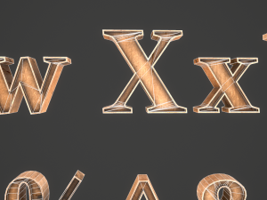english letters - woods Model 3D