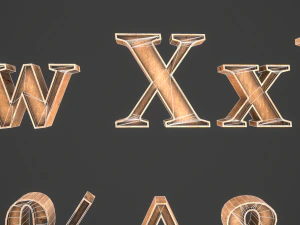 english letters - woods 3D Model