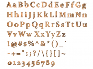 english letters - woods Model 3D