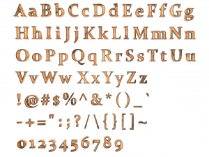 english letters - woods 3D Model
