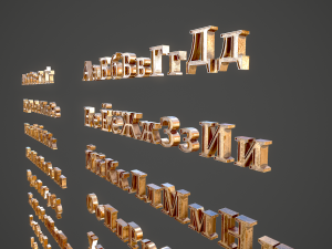 russian and ukrainian letters - bronze Modello 3D