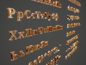 russian and ukrainian letters - bronze Modello 3D