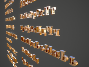 russian and ukrainian letters - bronze Modello 3D