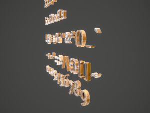 russian and ukrainian letters - bronze Modello 3D