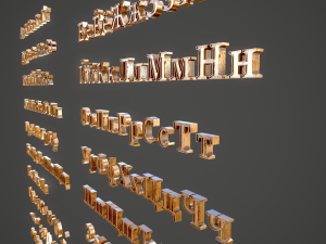 russian and ukrainian letters - bronze Modello 3D