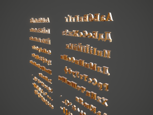 russian and ukrainian letters - bronze Modello 3D