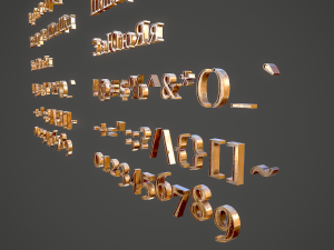 russian and ukrainian letters - bronze Modello 3D