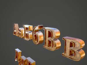 russian and ukrainian letters - bronze Modello 3D