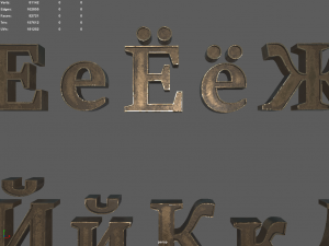 russian and ukrainian letters - bronze Modello 3D