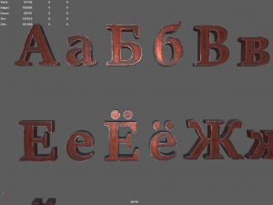 russian and ukrainian letters - copper red 3D-Modell