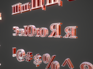 russian and ukrainian letters - copper red 3D-Modell