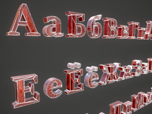 russian and ukrainian letters - copper red 3D-Modell