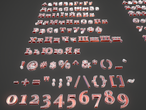 russian and ukrainian letters - copper red 3D-Modell