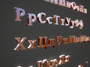 russian and ukrainian letters - copper Modèle 3D