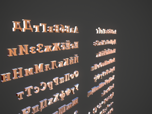russian and ukrainian letters - copper Modèle 3D