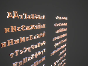 russian and ukrainian letters - copper 3D Model