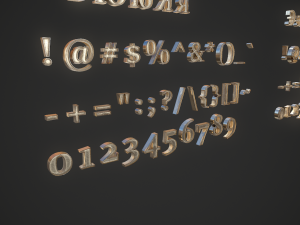 russian and ukrainian letters - gold 3Dモデル