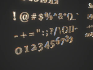russian and ukrainian letters - gold 3D Model