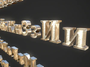 russian and ukrainian letters - gold 3D Model