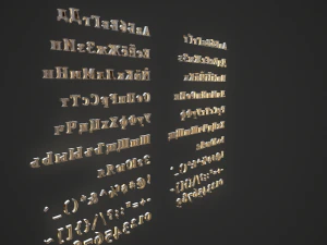 russian and ukrainian letters - gold 3D Model
