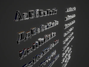 russian and ukrainian letters - gold 3D Model