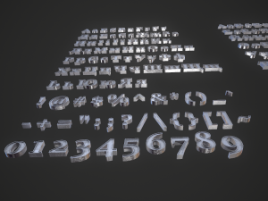 russian and ukrainian letters - iron Modèle 3D