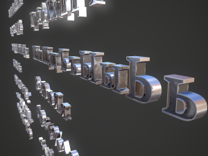 russian and ukrainian letters - steel dark 3D Model