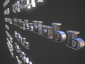 russian and ukrainian letters - steel dark 3D Model