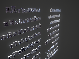 russian and ukrainian letters - steel dark 3D Model