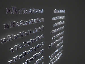 russian and ukrainian letters - steel dark 3D Model