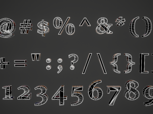 russian and ukrainian letters - steel dark 3D Model