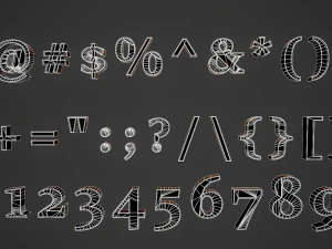 russian and ukrainian letters - steel dark 3D Model