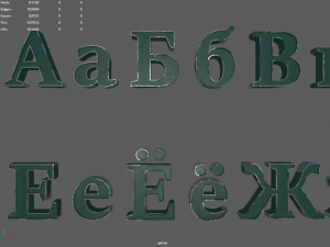 russian and ukrainian letters - steel green Modèle 3D