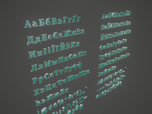 russian and ukrainian letters - steel green Modèle 3D